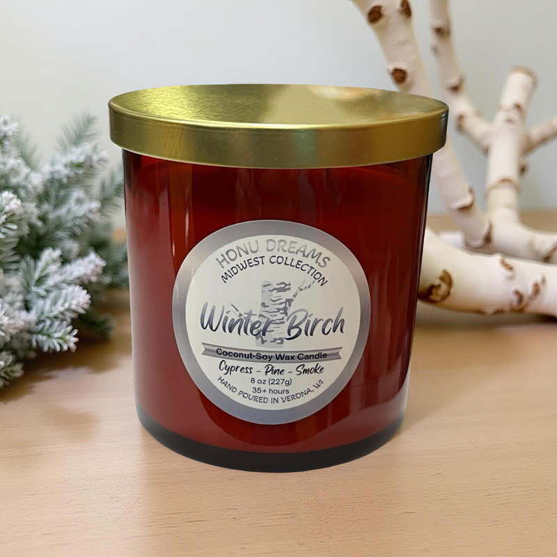 Winter Birch candle - Red Jar 8oz