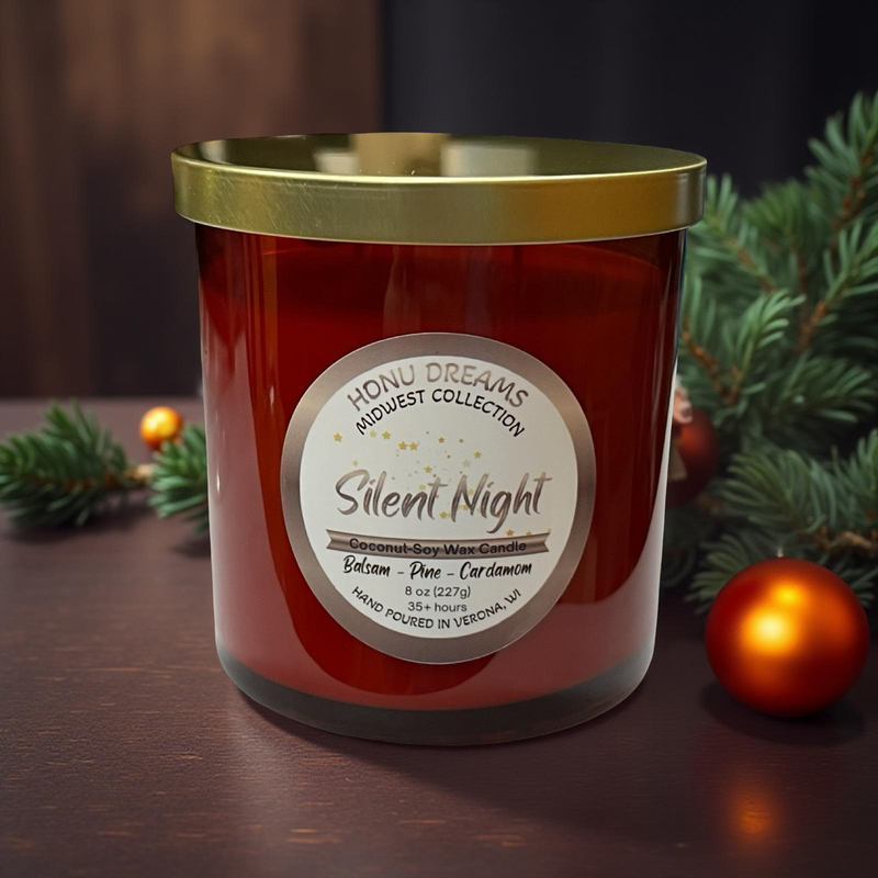 Silent Night candle - Red Jar 8oz