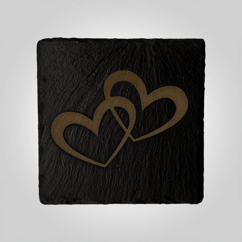 Slate Coaster - Hearts Intertwined