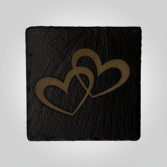 Slate Coaster - Hearts Intertwined