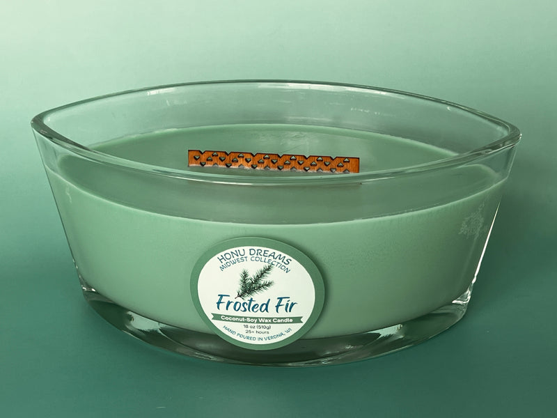 Frosted Fir - 18oz glass boat candle