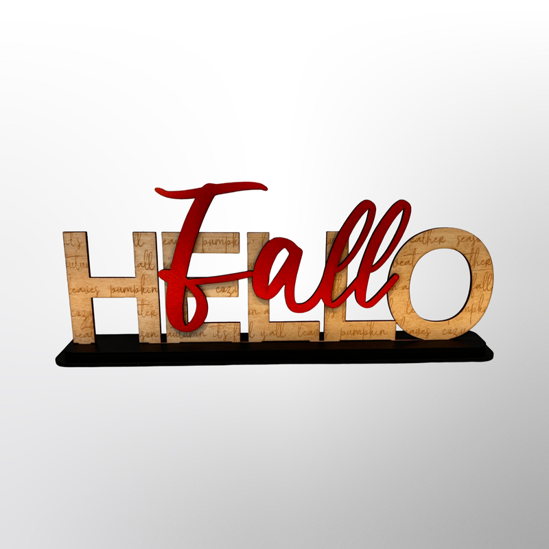 "Hello Fall" shelf sign