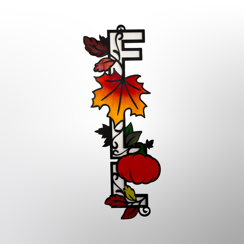 "Fall" vertical wall sign