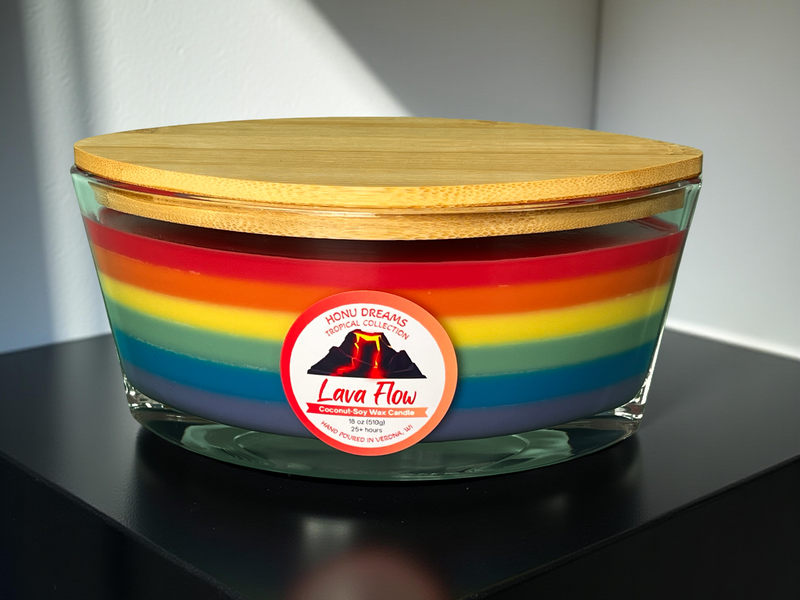 Lava Flow Pride - 18oz glass boat candle